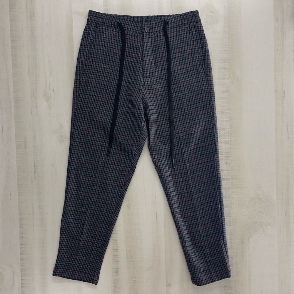 DONVICH Italian mens plaid wool pants crop it 44 work career luxury